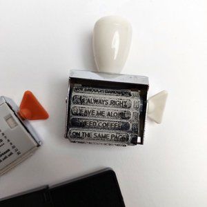 Rotary phrase roller stamp + Ink pad Stamper scrapbooking cards Novelty